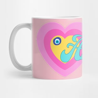 Amy in Colorful Heart Illustration Mug